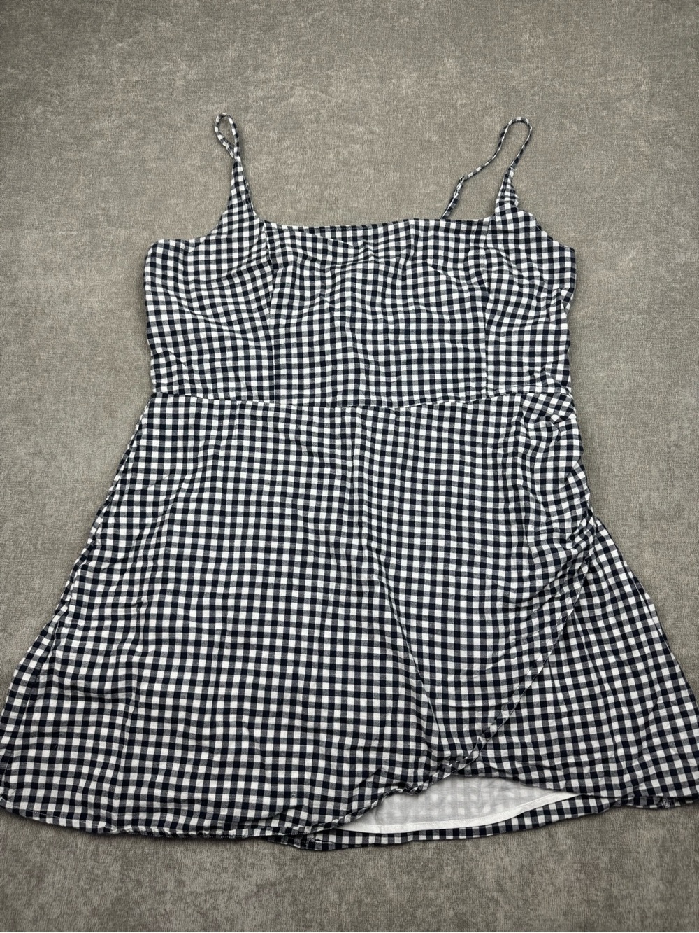 Abercrombie & Fitch Gingham Spaghetti-Strap Mini Dress Navy Women’s XL - Picture 3 of 12
